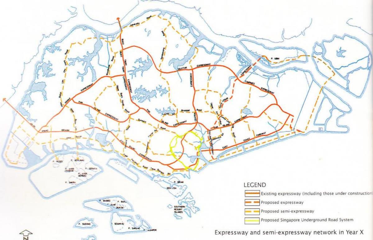 Singapur avtocesti zemljevid