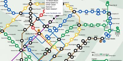 Mrt vlak zemljevid Singapur