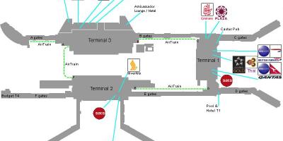 Zemljevid Singapur letališče