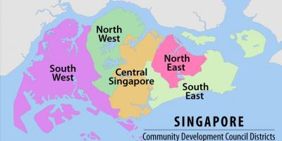 Zemljevid Singapur regiji