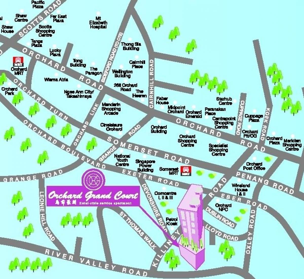 intenzivnih cesti Singapur zemljevid