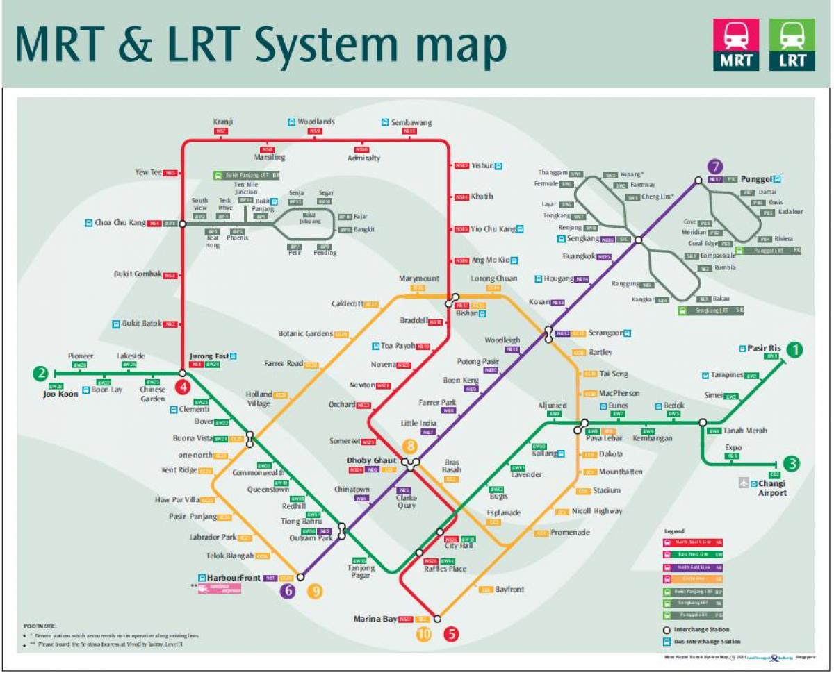 lrt poti zemljevid Singapur