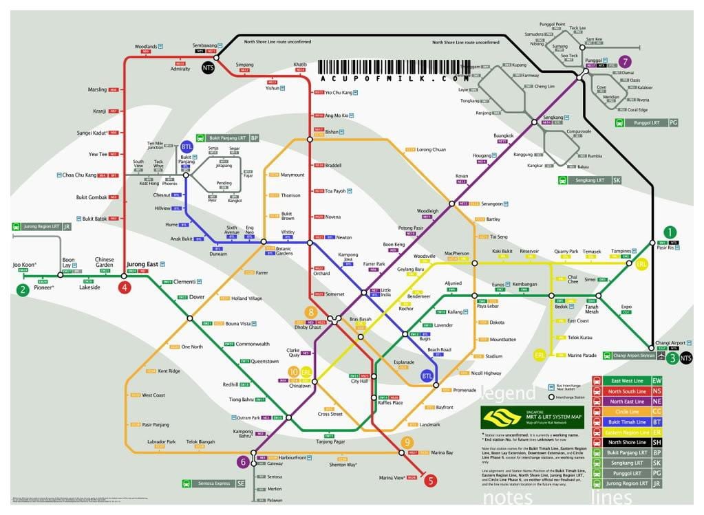 Singapur mrt skladu zemljevid