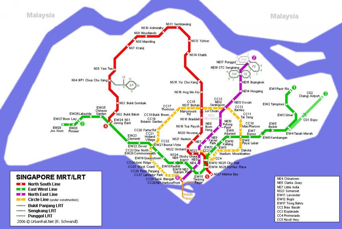 metro zemljevid Singapur