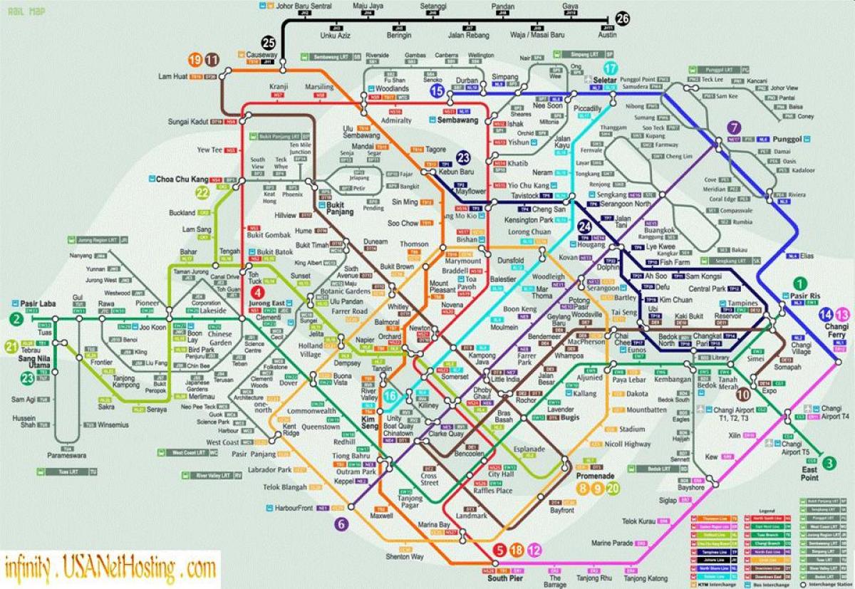 zemljevid Singapur prevoz