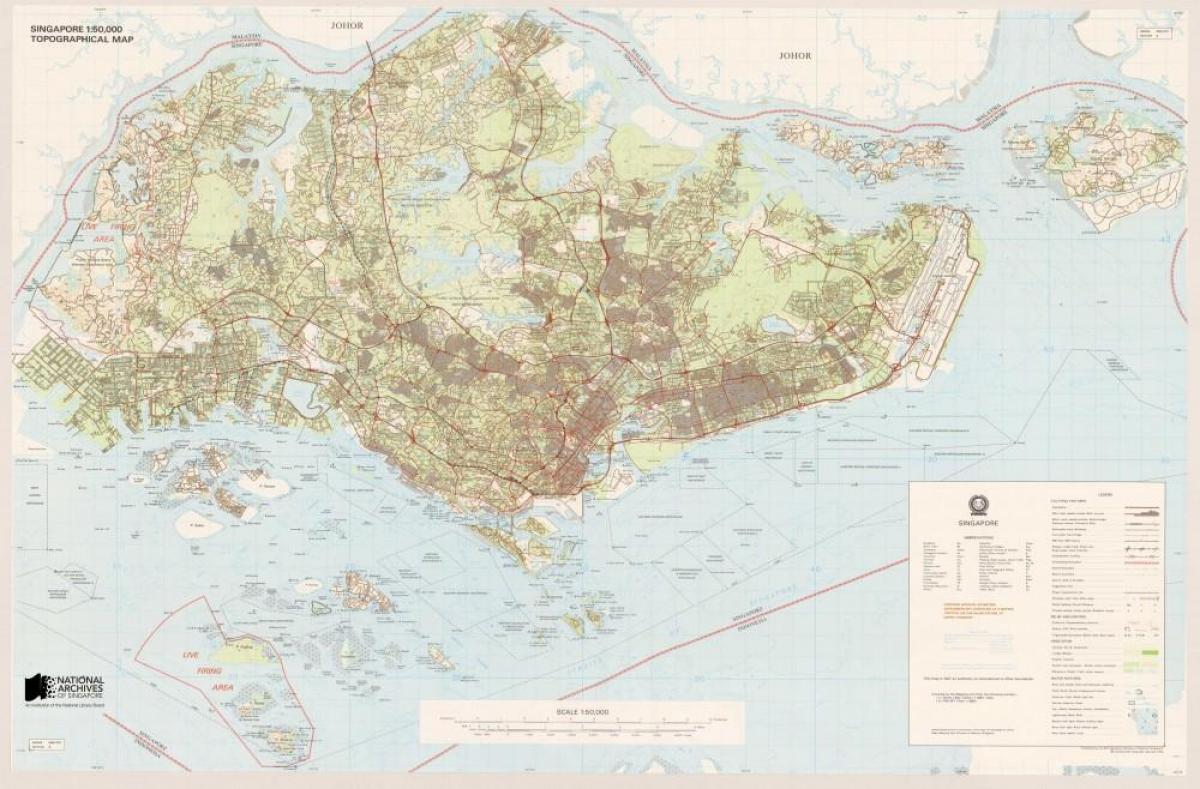 zemljevid Singapur topografske