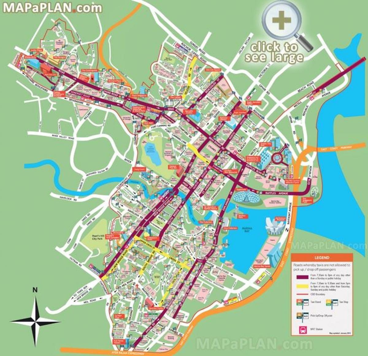 Singapur turistične točke zemljevid