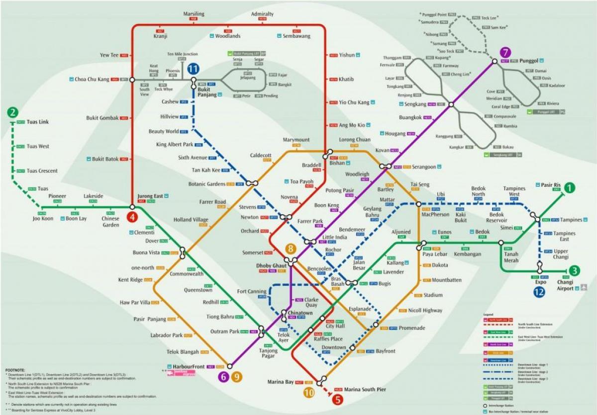 zemljevid Singapur železniški