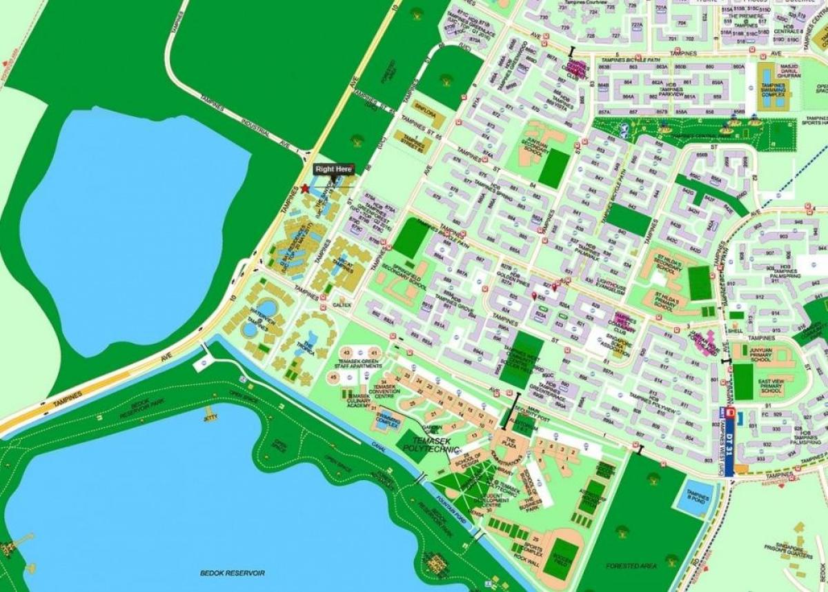 zemljevid tampines Singapur