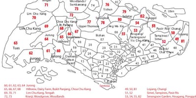 Singapur poštna številka zemljevid