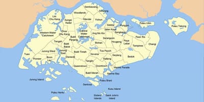 Zemljevid Singapur državi